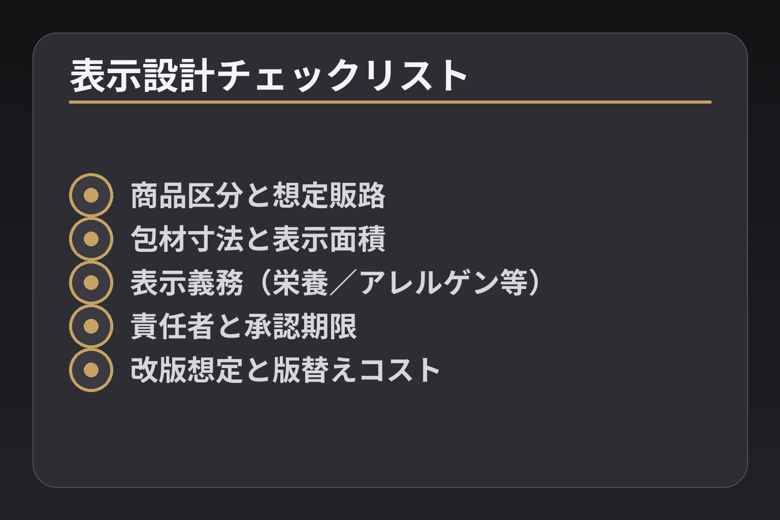 表示設計チェックリスト
