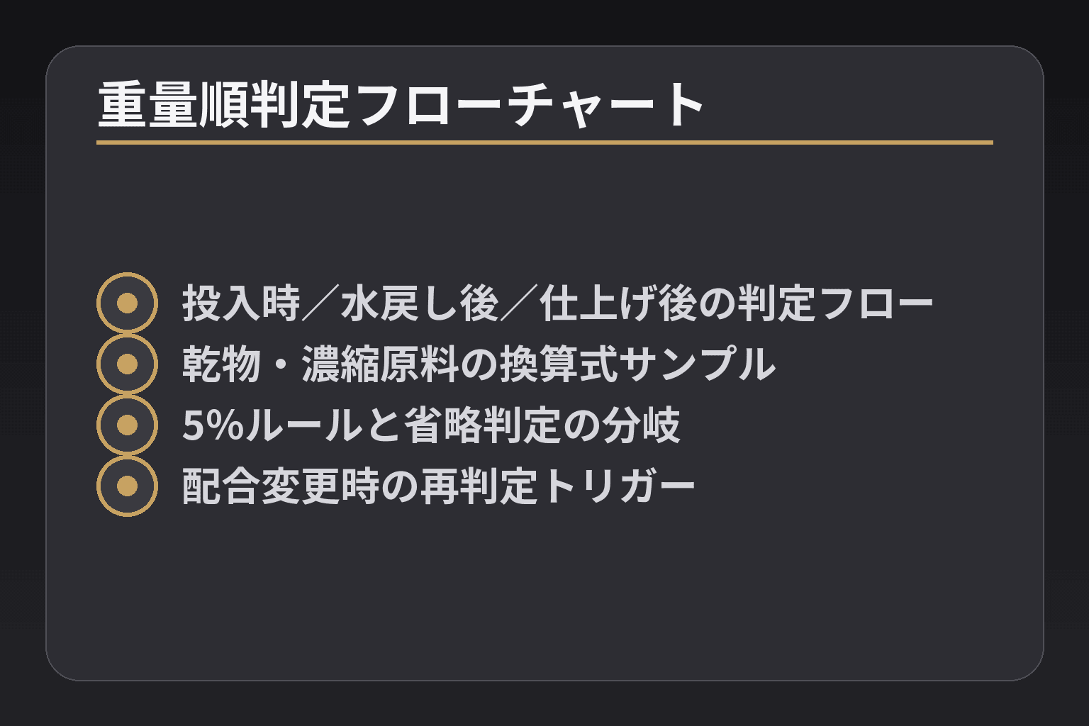 重量順判定フローチャート