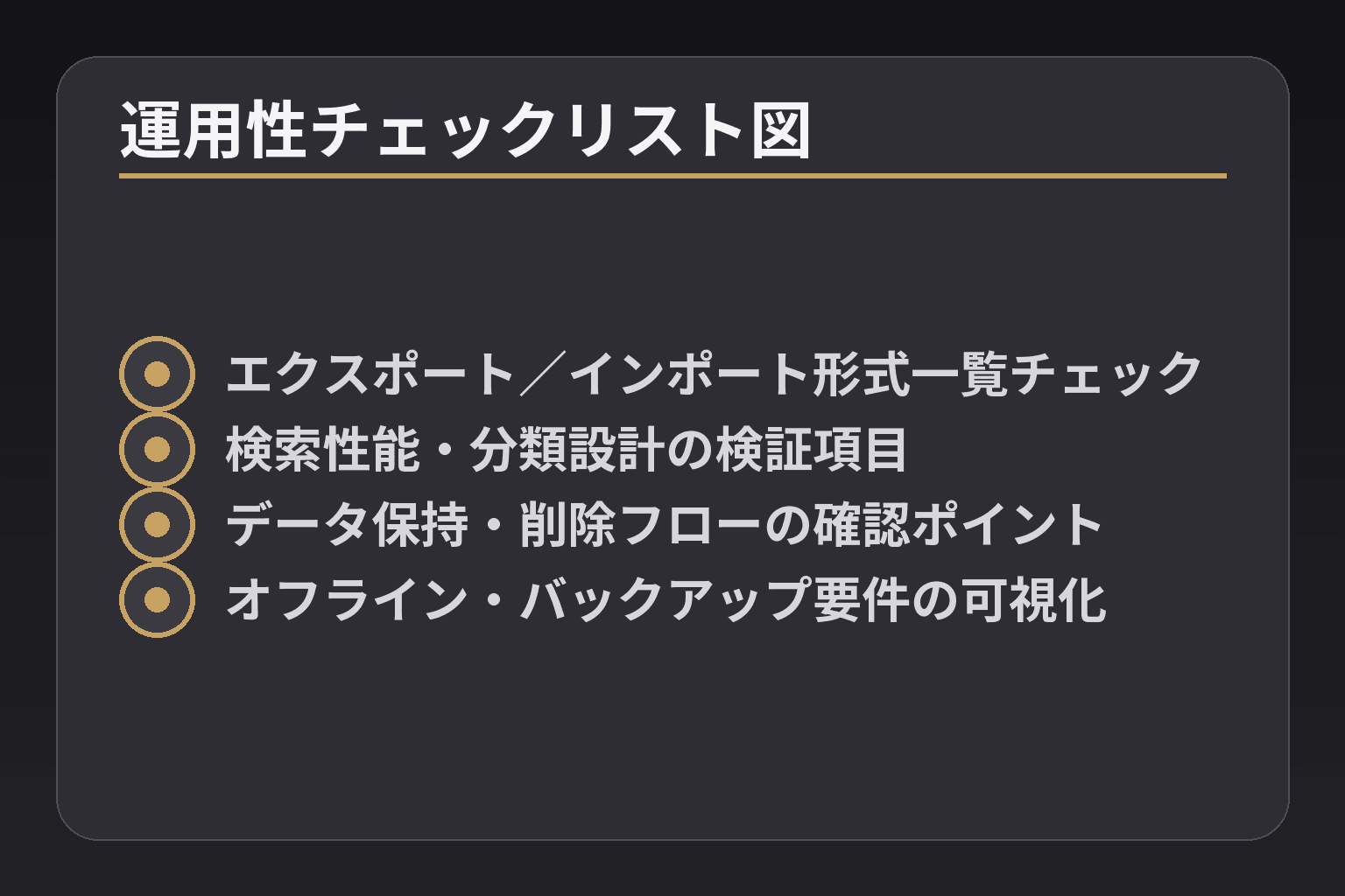 運用性チェックリスト図