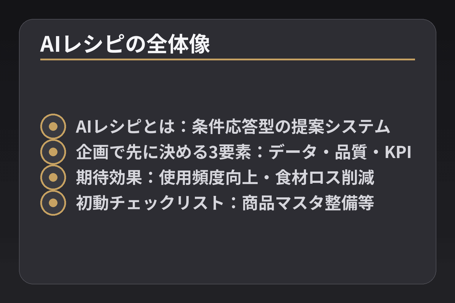 AIレシピの全体像