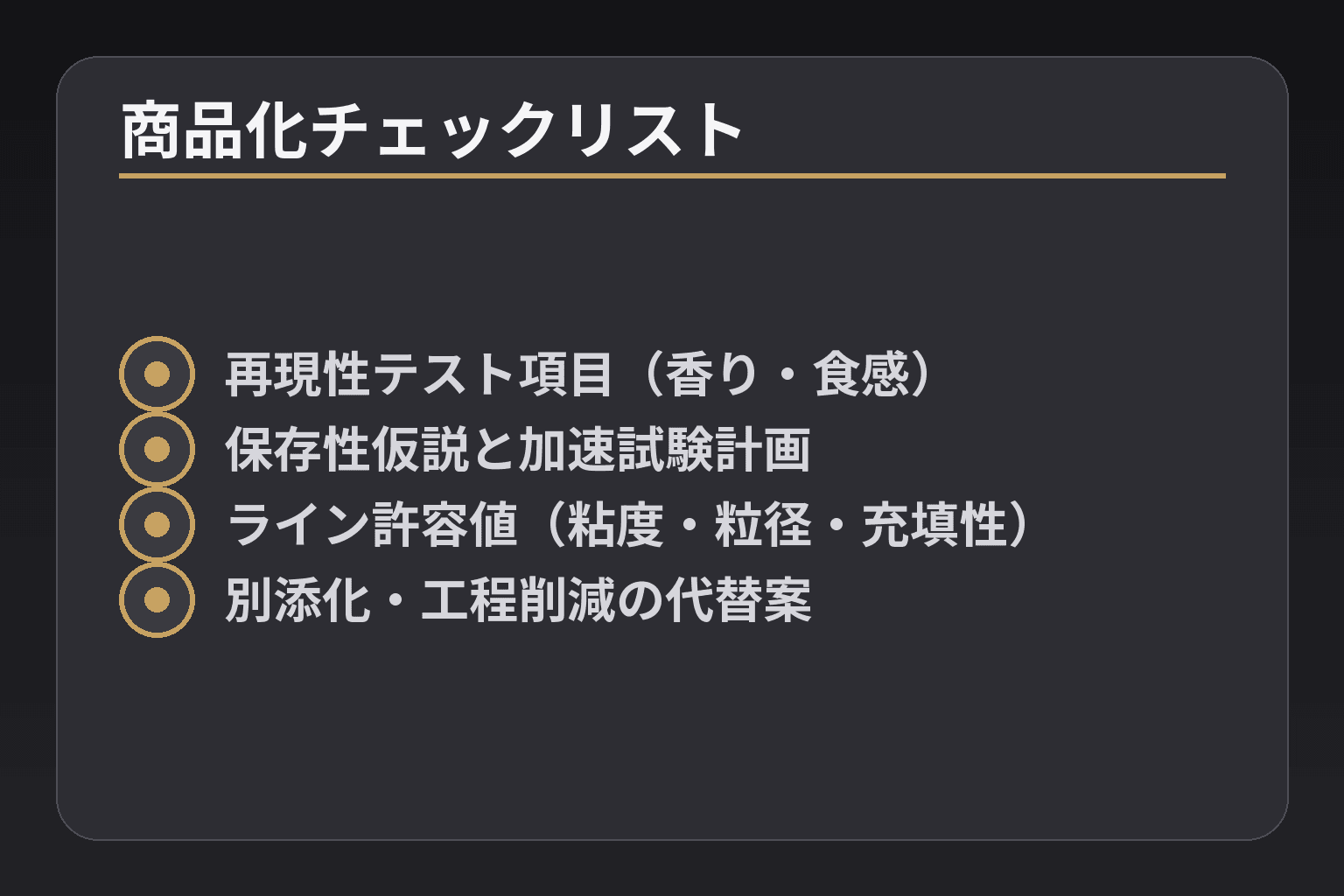 商品化チェックリスト