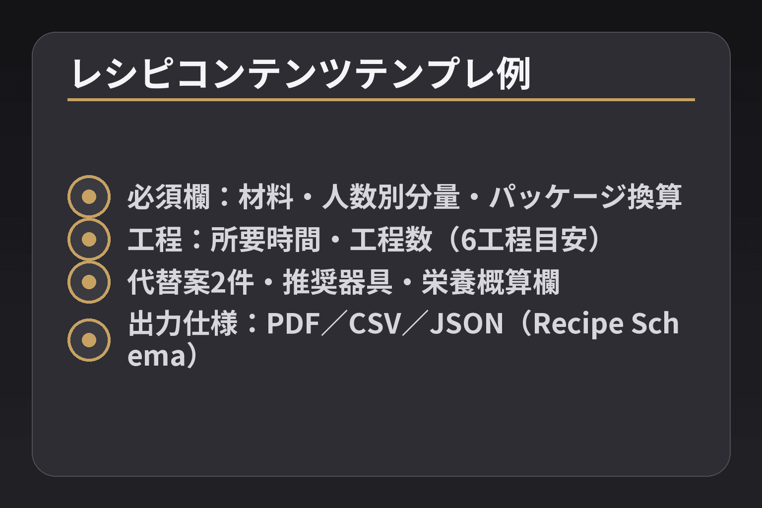 レシピコンテンツテンプレ例