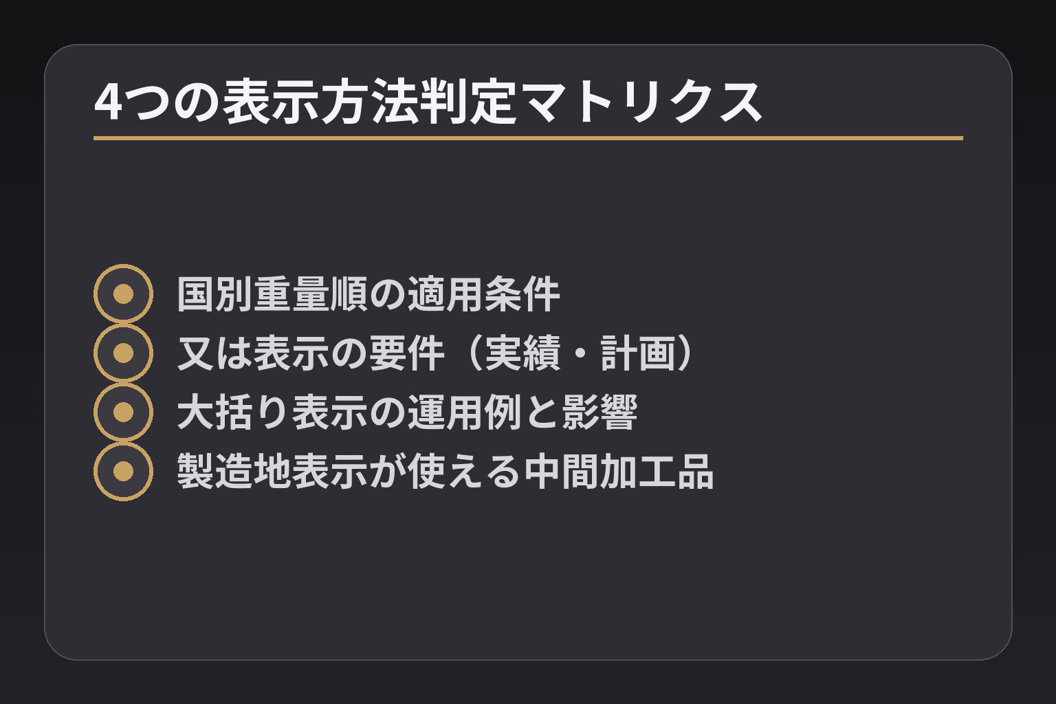 4つの表示方法判定マトリクス