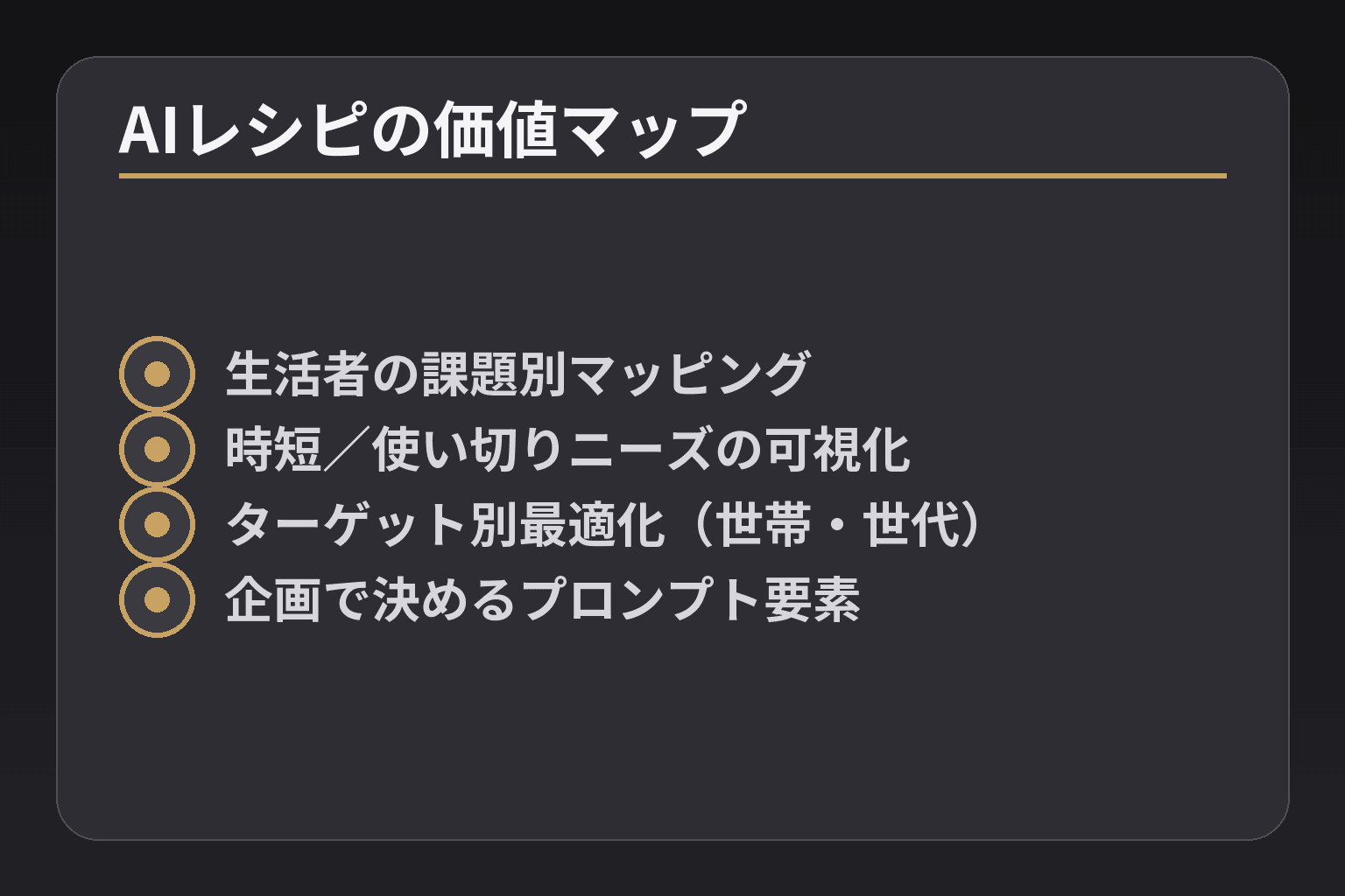 AIレシピの価値マップ