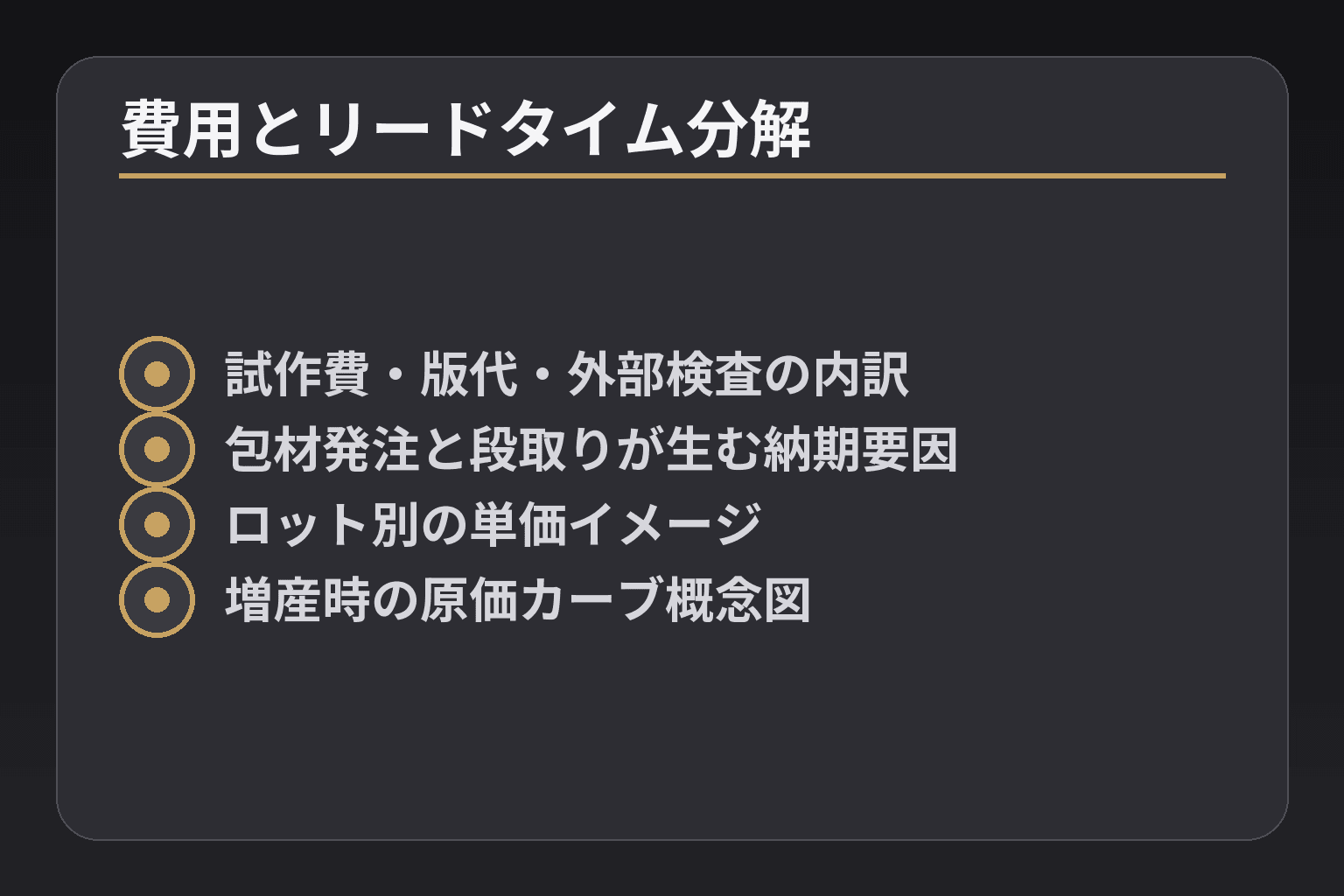 費用とリードタイム分解
