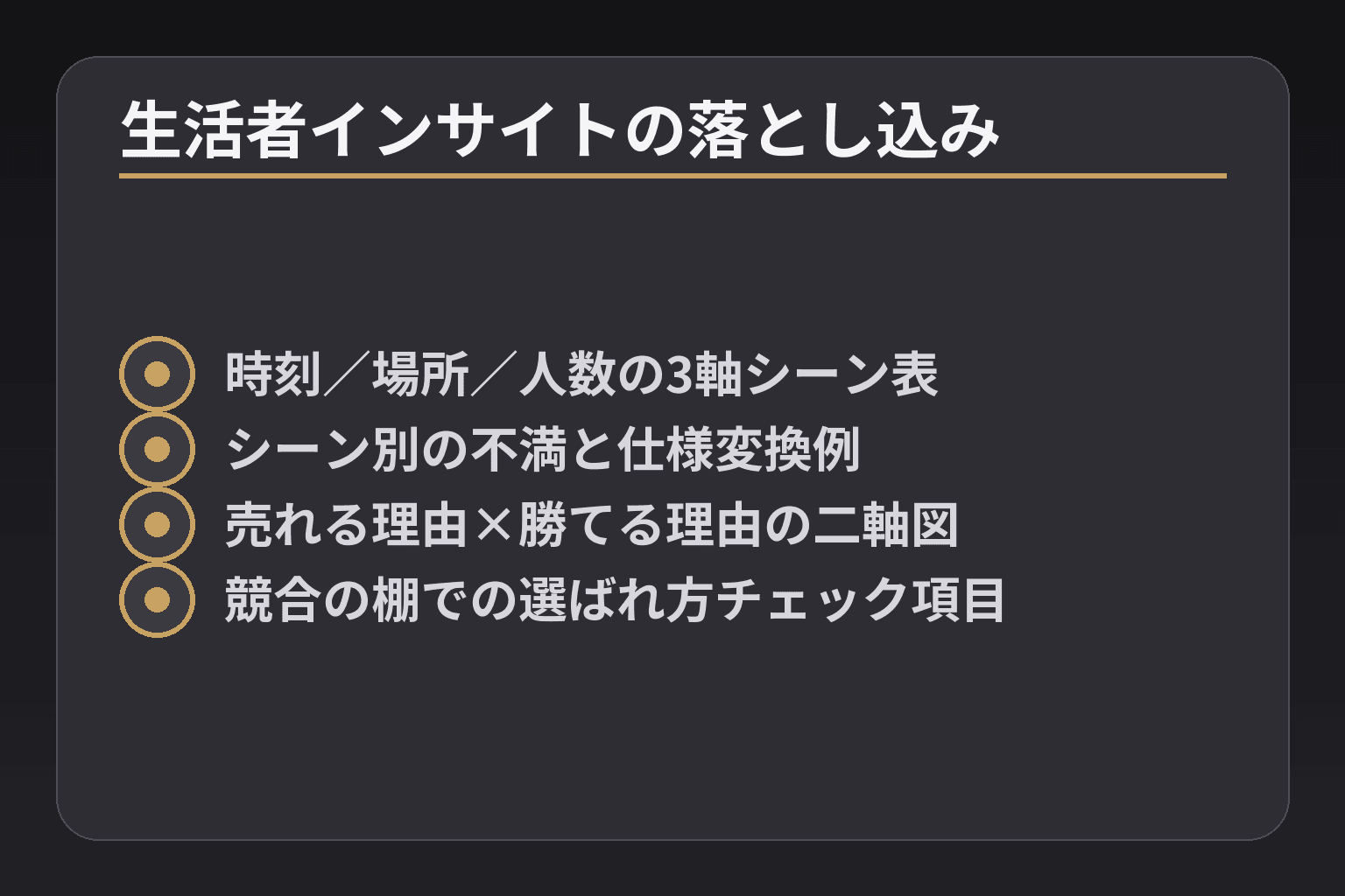 生活者インサイトの落とし込み