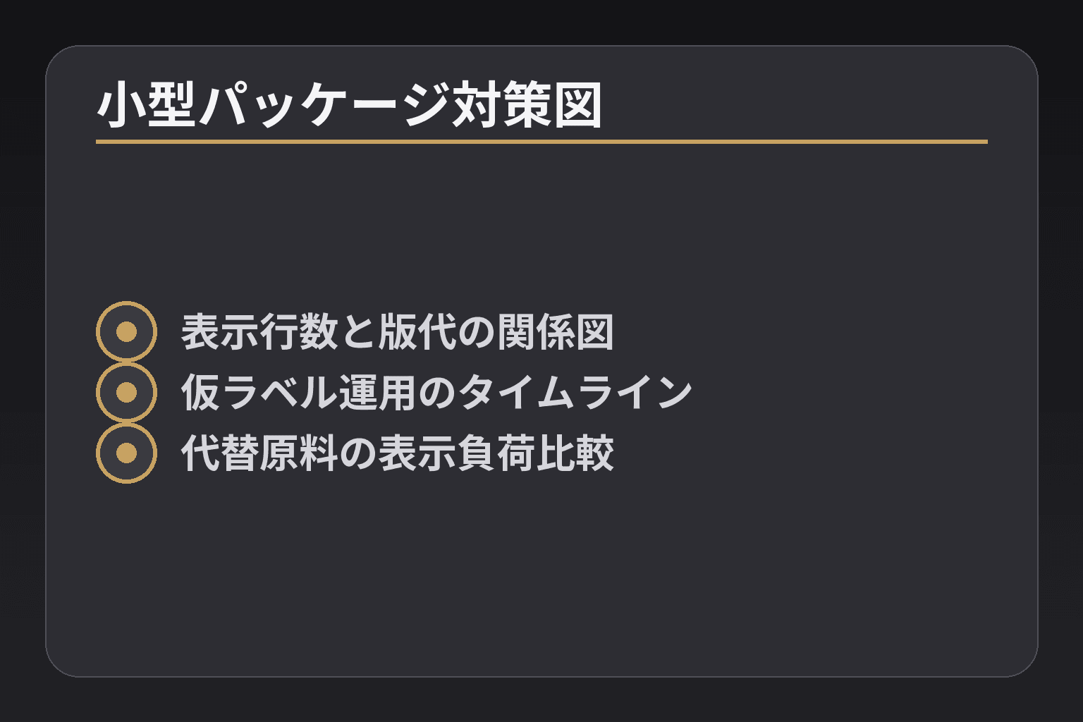 小型パッケージ対策図