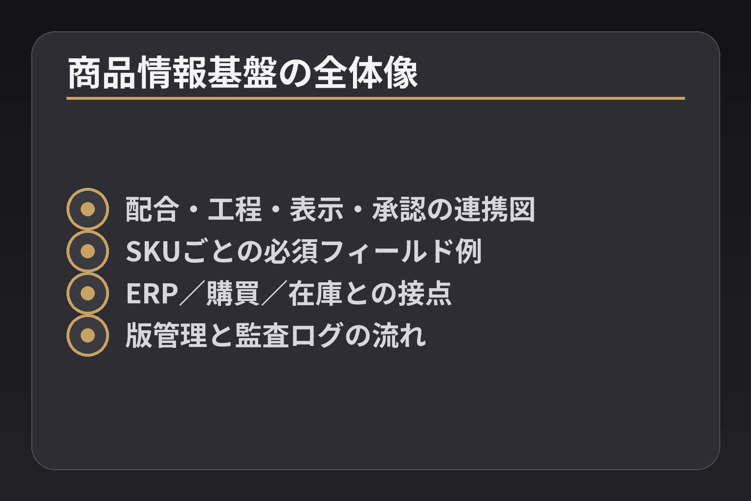商品情報基盤の全体像