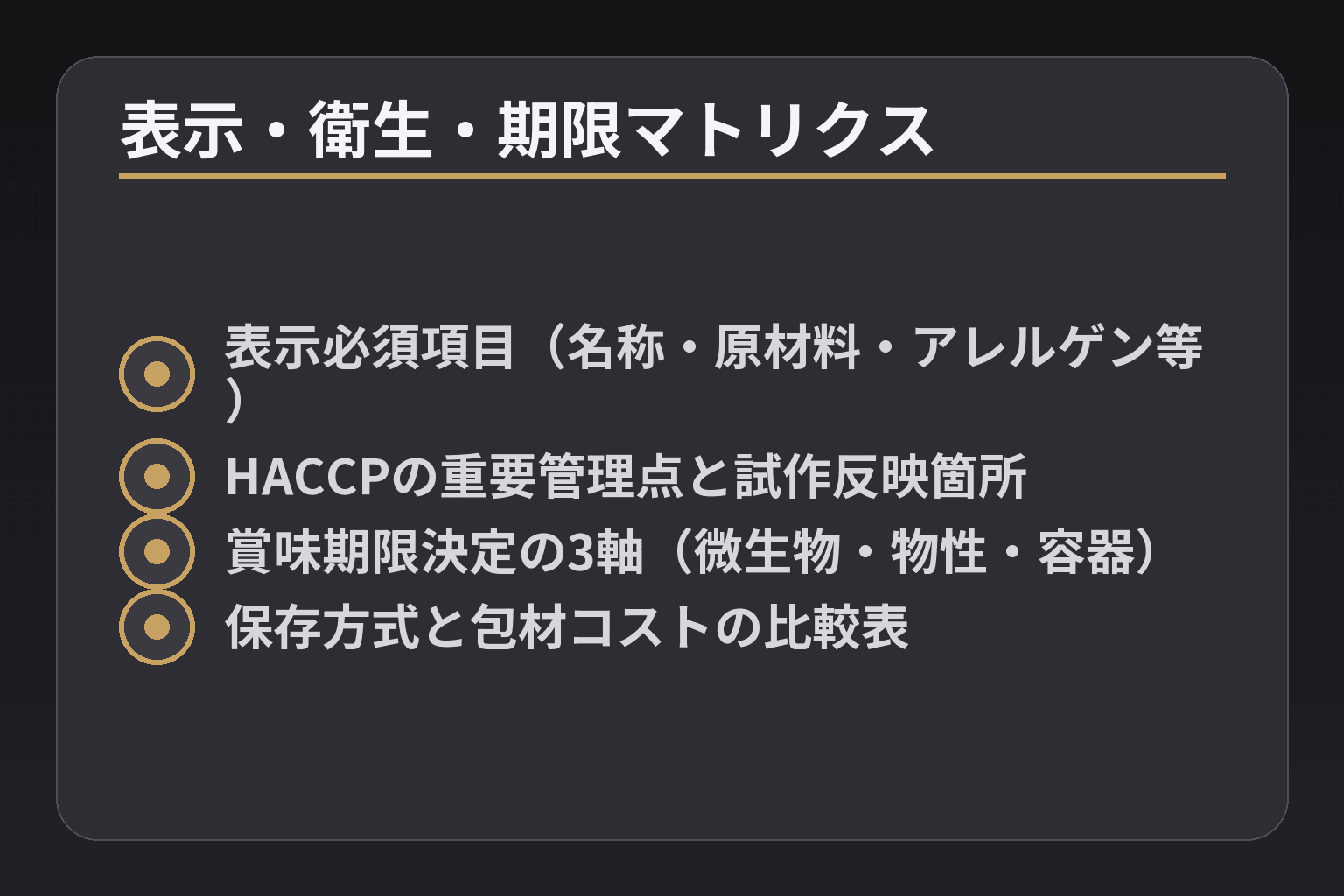 表示・衛生・期限マトリクス