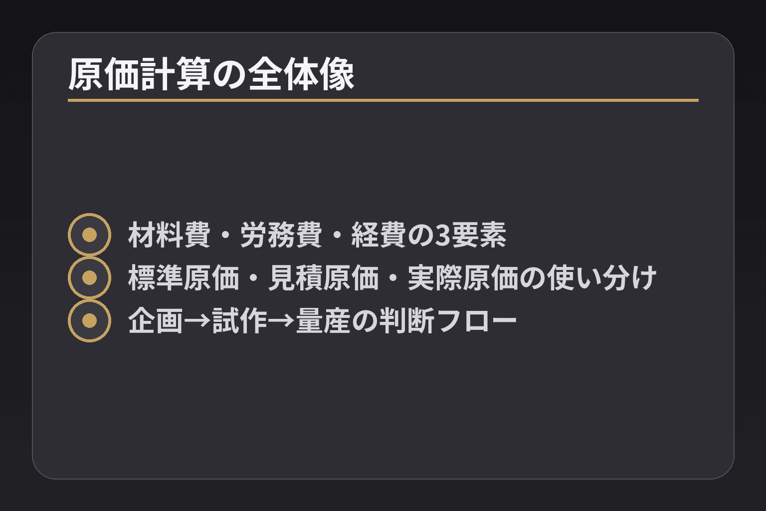 原価計算の全体像