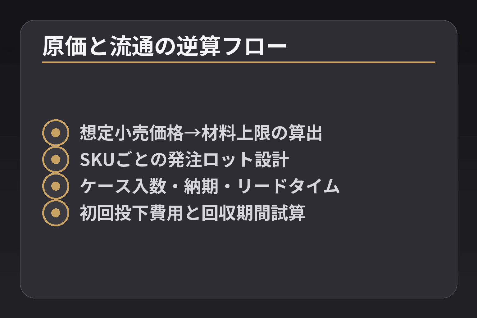 原価と流通の逆算フロー