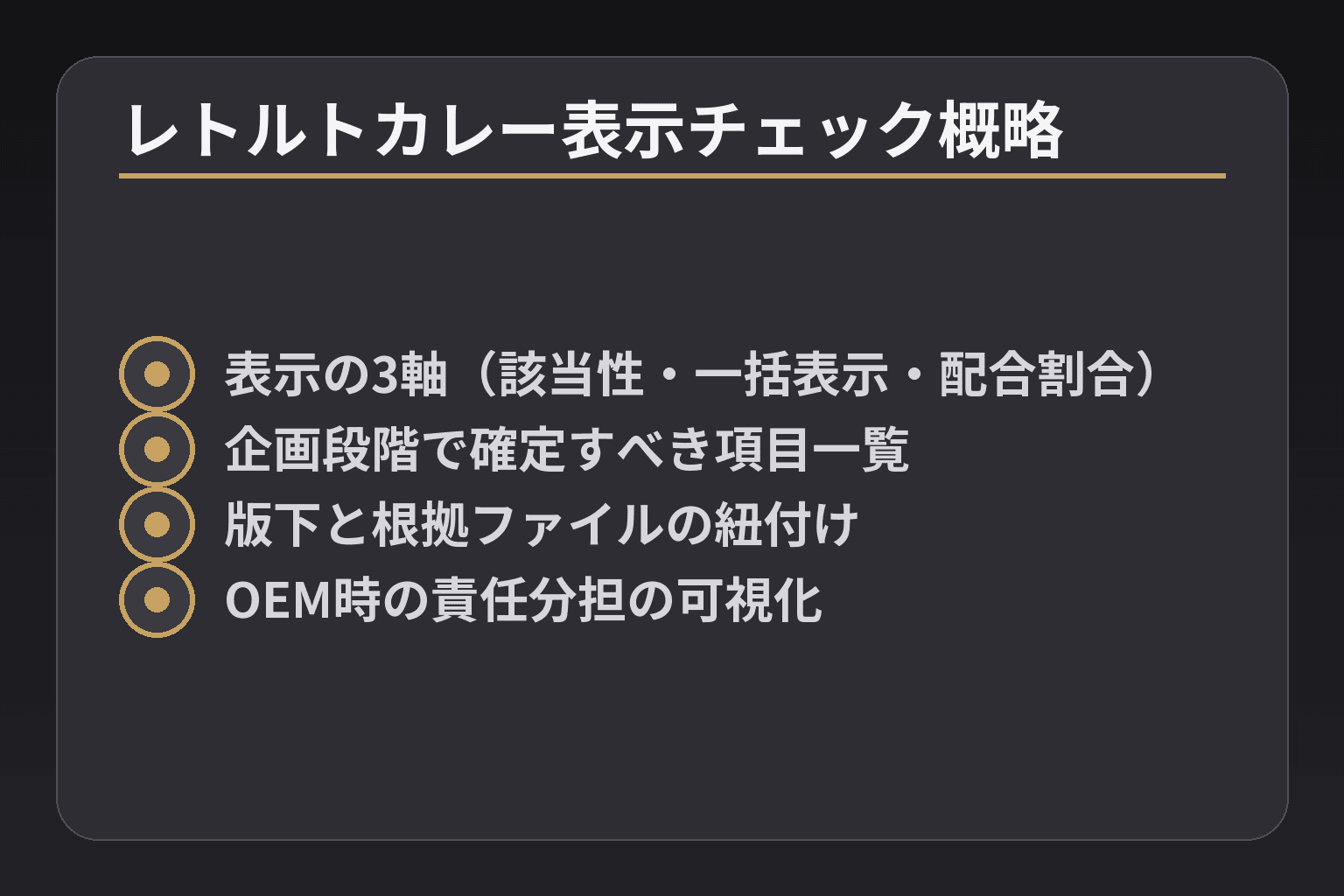 レトルトカレー表示チェック概略