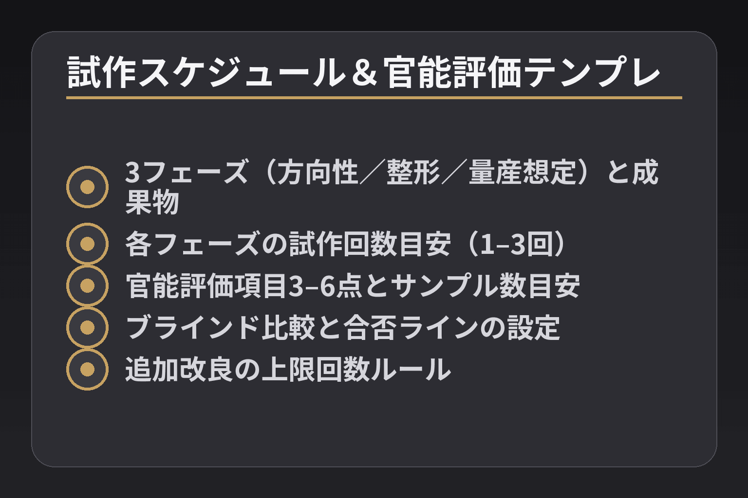 試作スケジュール&官能評価テンプレ