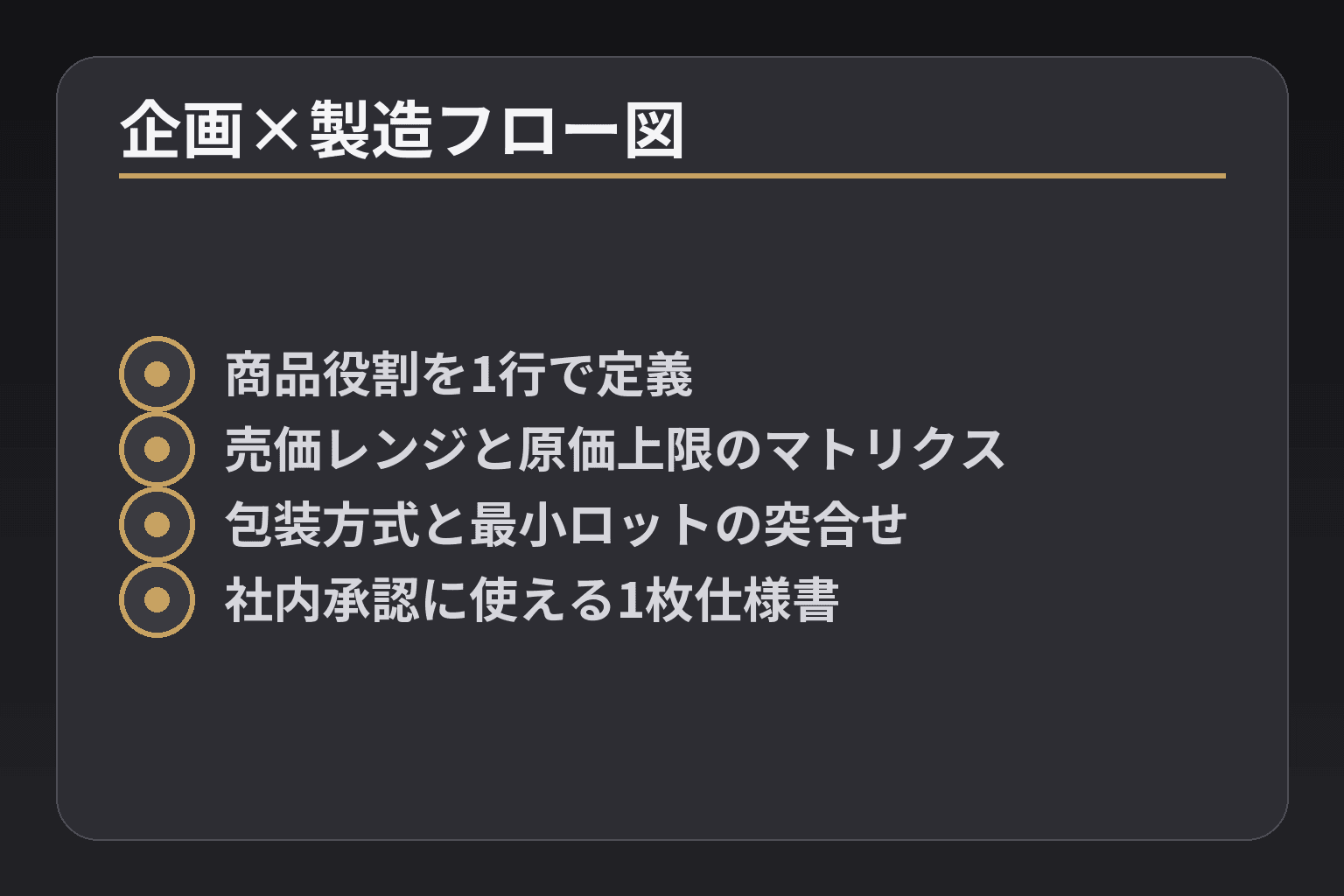 企画×製造フロー図