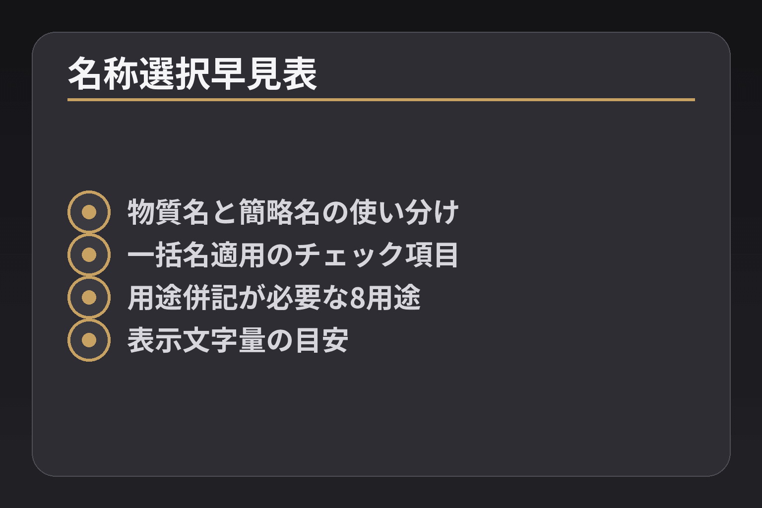 名称選択早見表