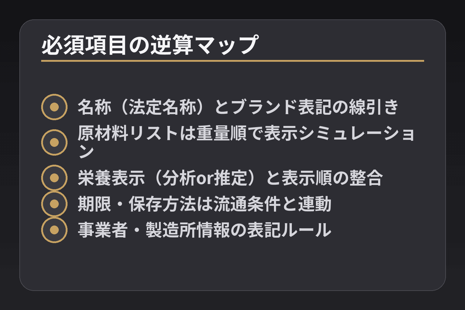 必須項目の逆算マップ