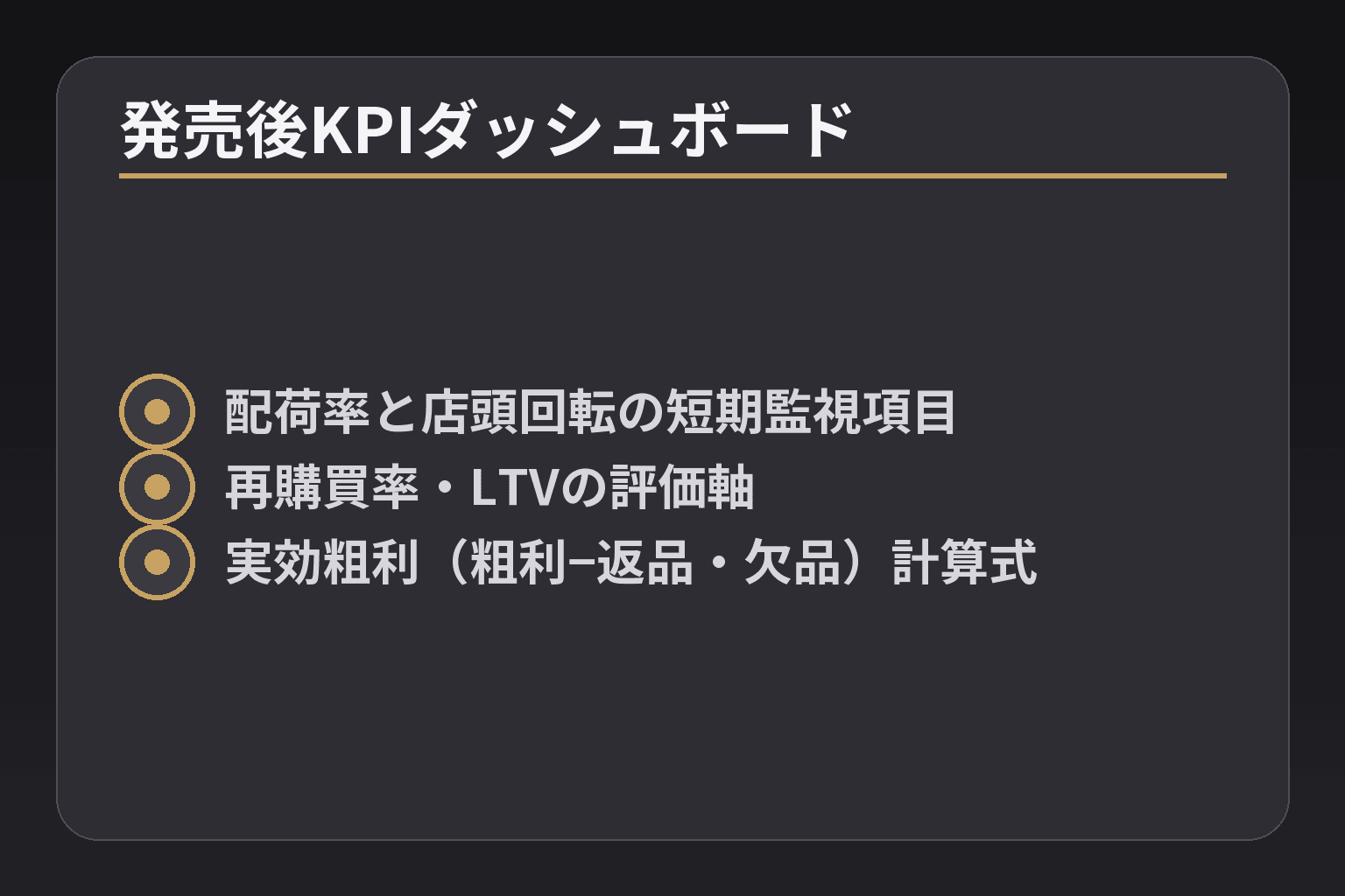 発売後KPIダッシュボード