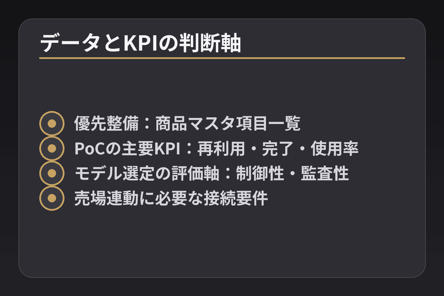 データとKPIの判断軸