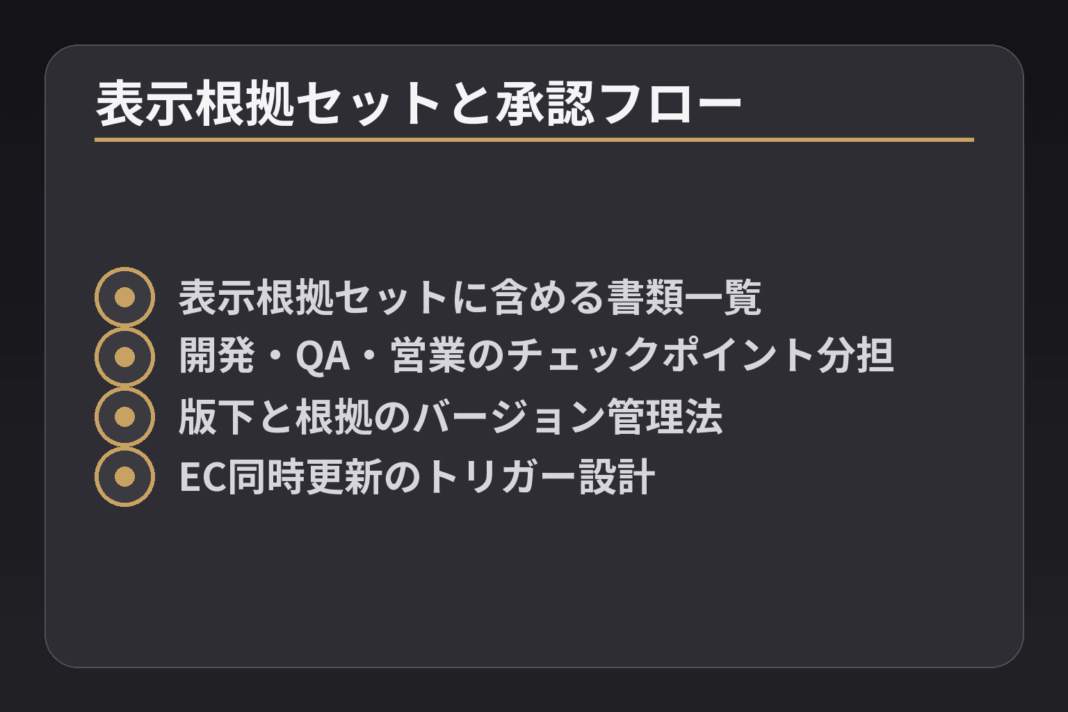 表示根拠セットと承認フロー